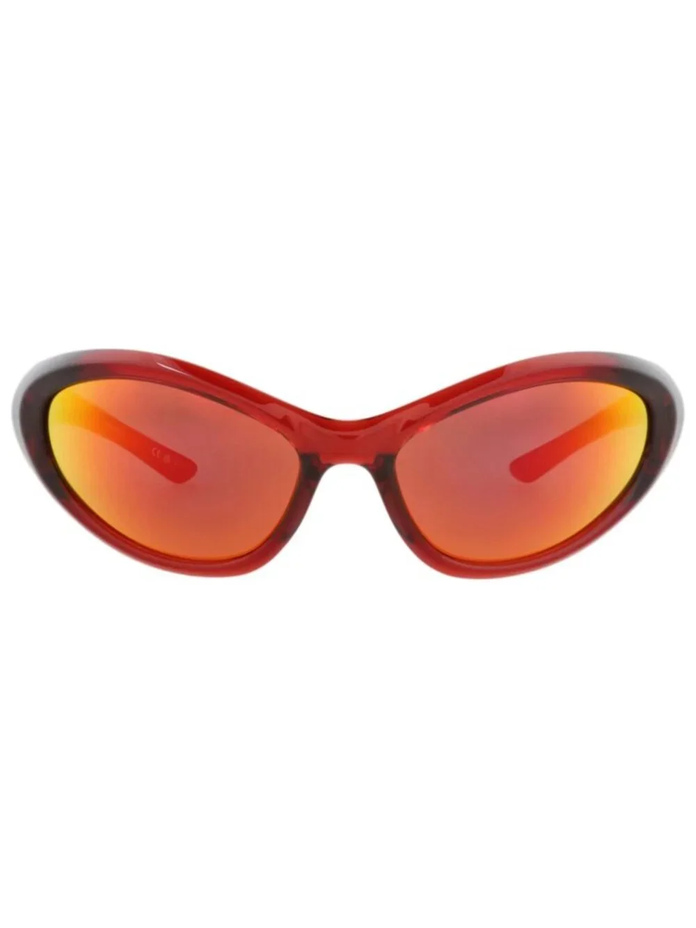 New Balenciaga Women's Sunglasses Shield Wrap Bio Injection Frame Unisex Red Red